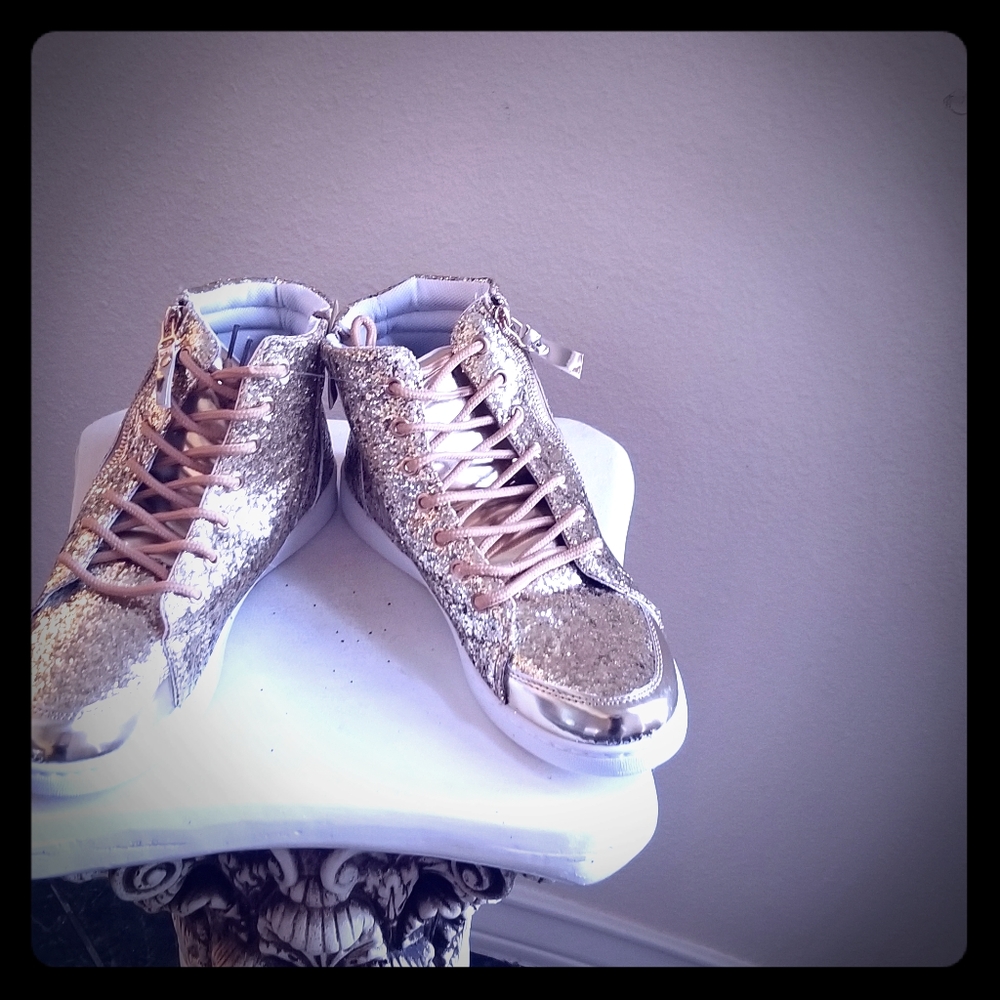 Forever Retro Gold glitter women's sneakers